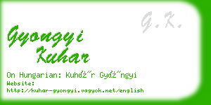 gyongyi kuhar business card